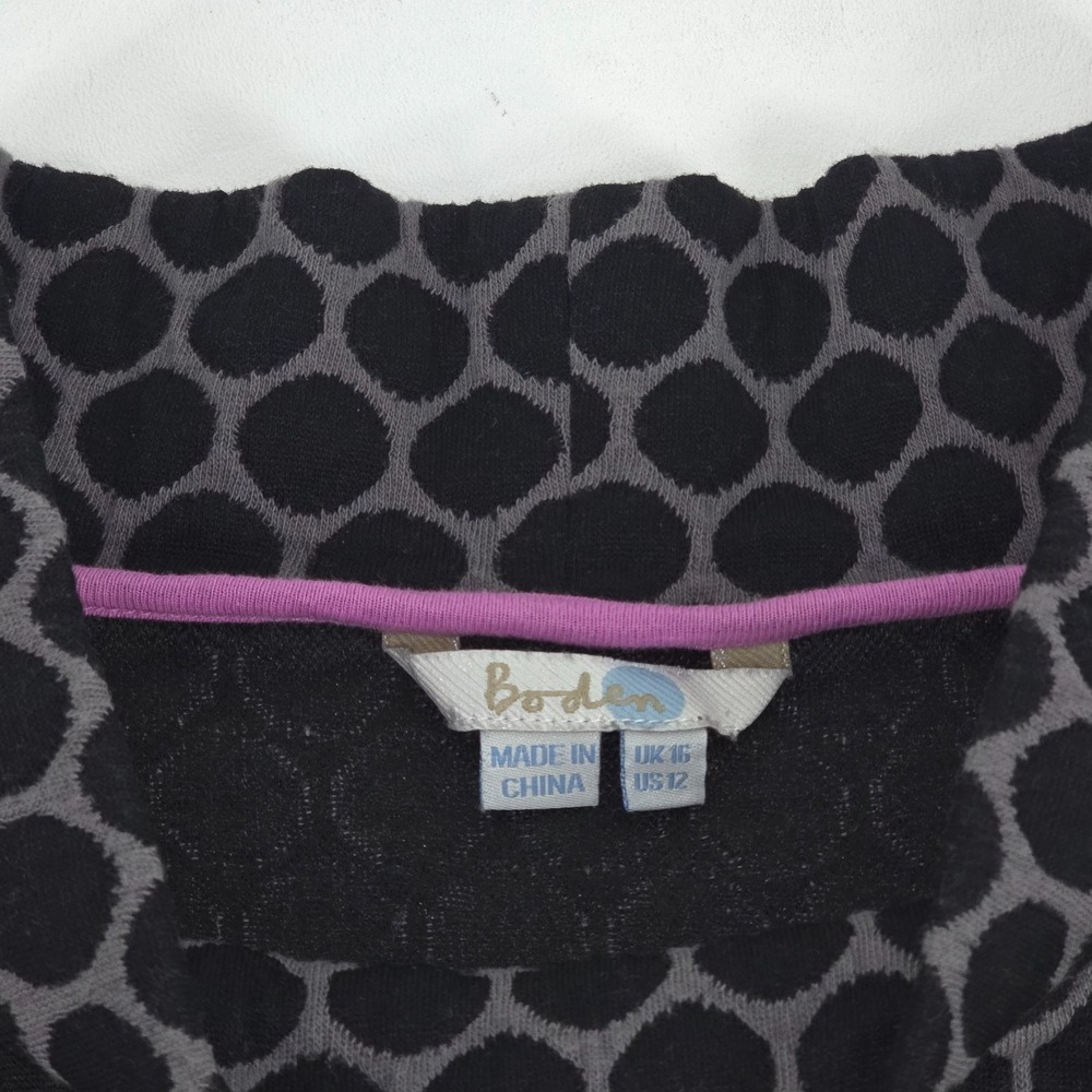 Boden Polka Dot Knit Sweater Womens 12 Preppy Retro Mod Office Old Money Quiet - Picture 4 of 16